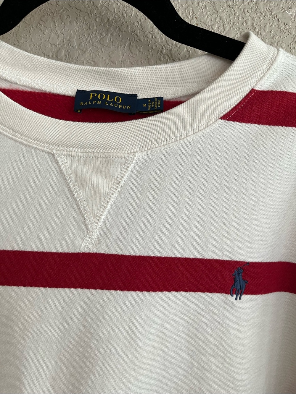 Polo Ralph Lauren Striped Polo USA Graphic Cropped Sweatshirt Medium - Picture 4 of 11